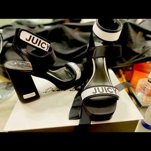 Size 8 Juicy Couture heels. Black and white.